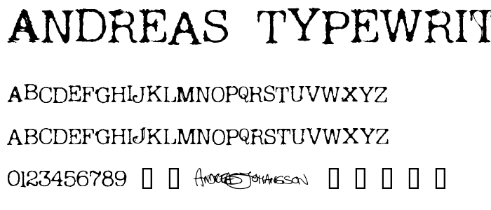 Andreas Typewriter font
